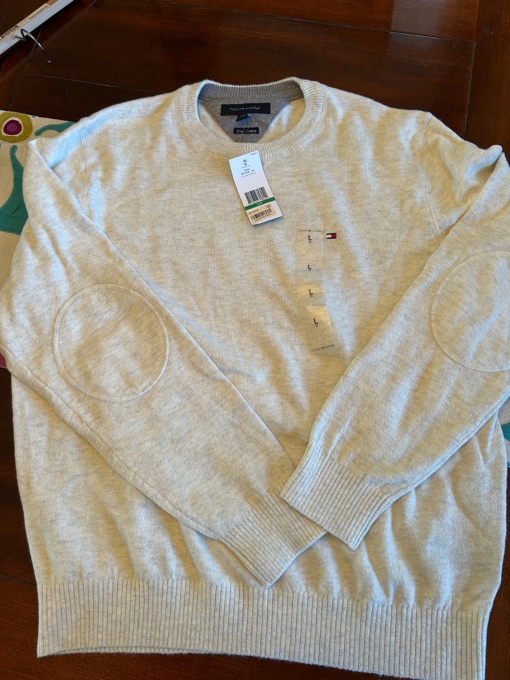 Tommy Hilfiger Men's Light Cream Crewneck Sweater